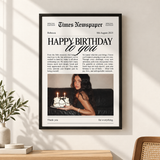 Personalisierte Geburtstagszeitung mit Foto – individuelles Geburtstagsposter mit Name, Datum und Wunschtext