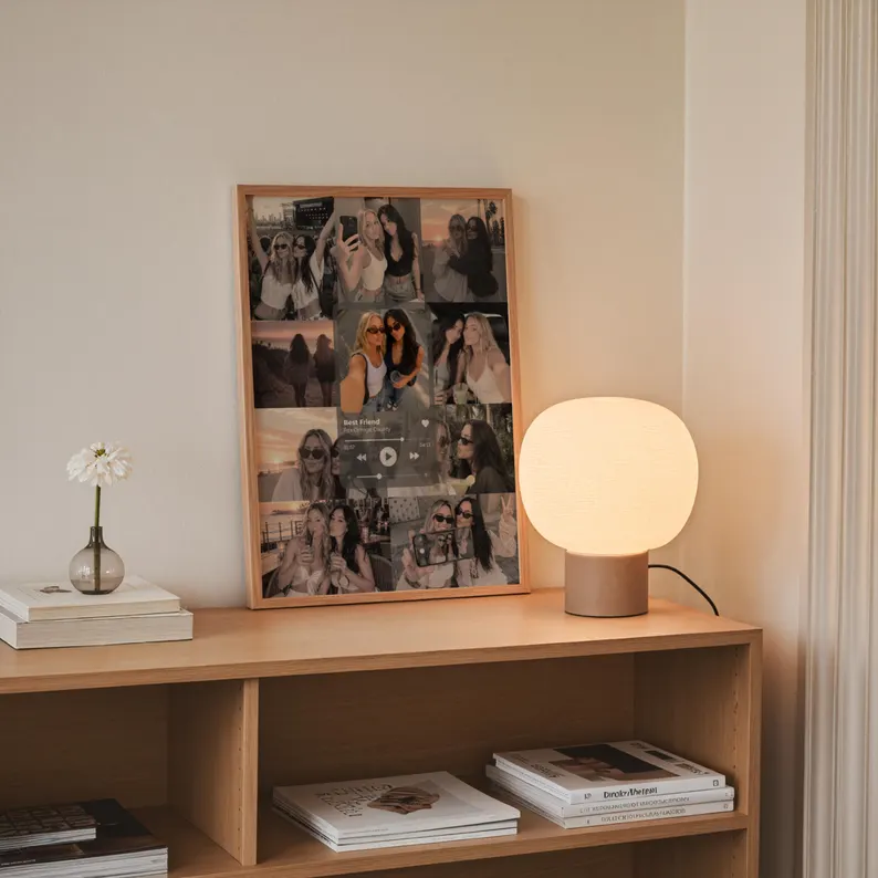 Personalisiertes Beste-Freundin-Poster – Fotocollage mit Lieblingssong