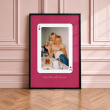 Personalisiertes Beste-Freundin-Poster als pinke Spielkarte mit eigenem Foto – Miniaturansicht 1