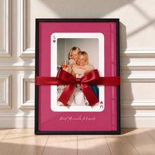 Personalisiertes Beste-Freundin-Poster als pinke Spielkarte mit eigenem Foto – Miniaturansicht 2