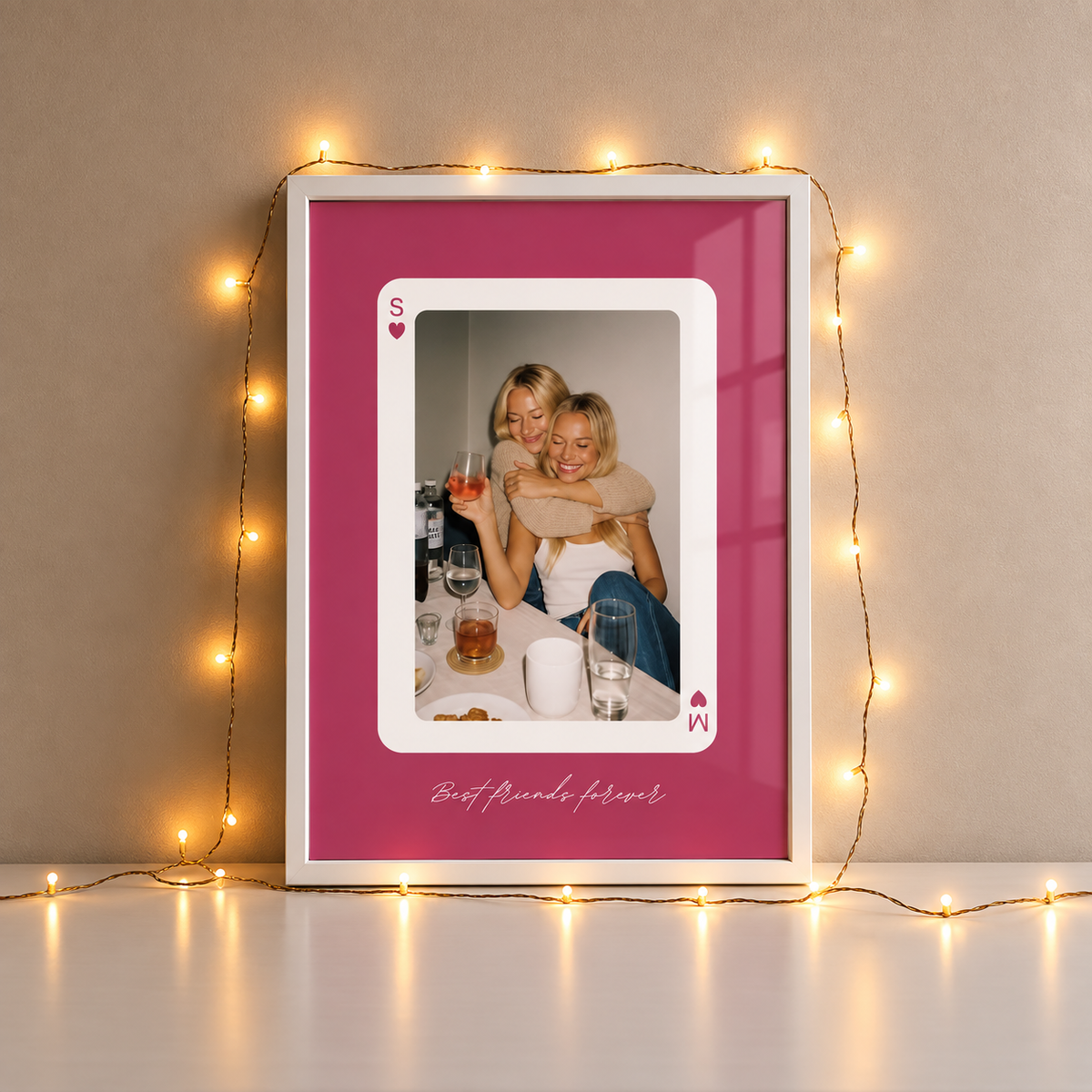 Personalisiertes Beste-Freundin-Poster – Spielkarte mit eigenem Foto
