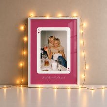 Personalisiertes Beste-Freundin-Poster als pinke Spielkarte mit eigenem Foto – Miniaturansicht 3
