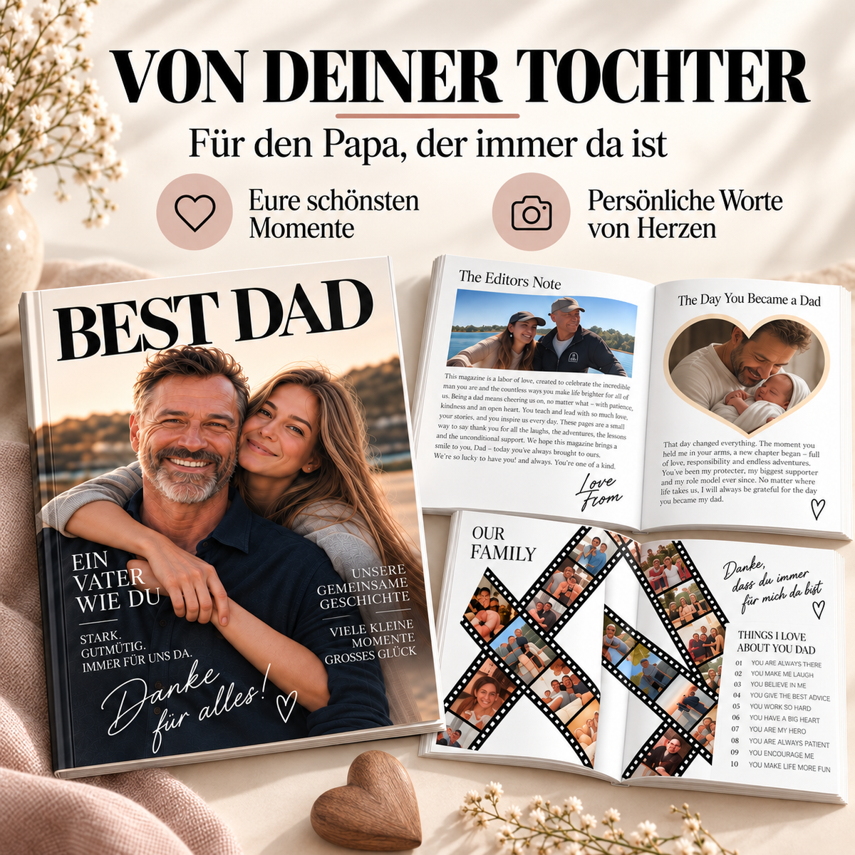 Geschenk für Papa von der Tochter – Fotomagazin