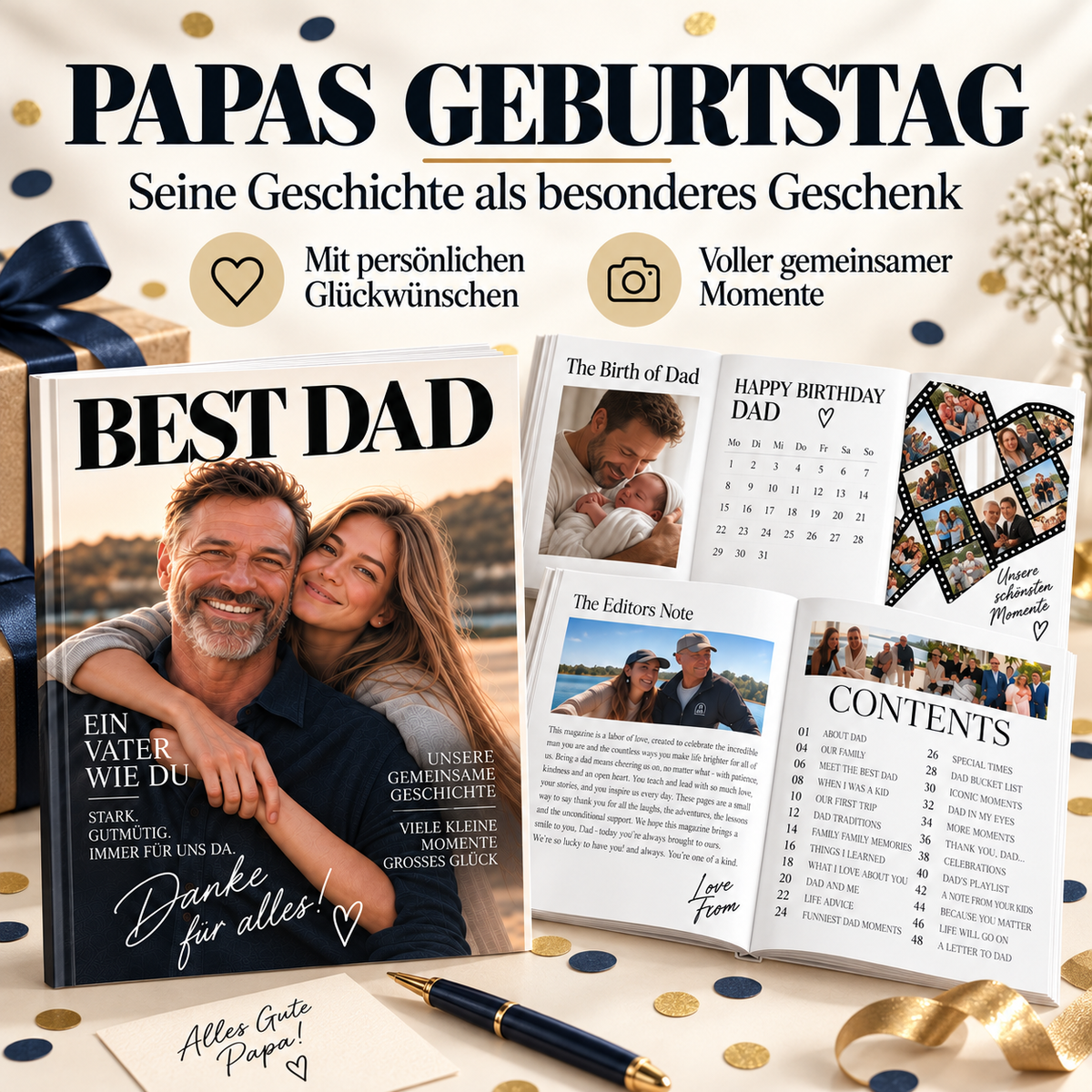 Geburtstagsgeschenk für Papa – Persönliches Magazin