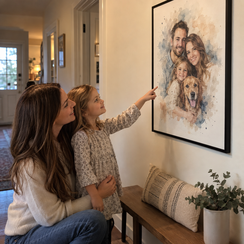Kundenfoto mit personalisiertem Poster