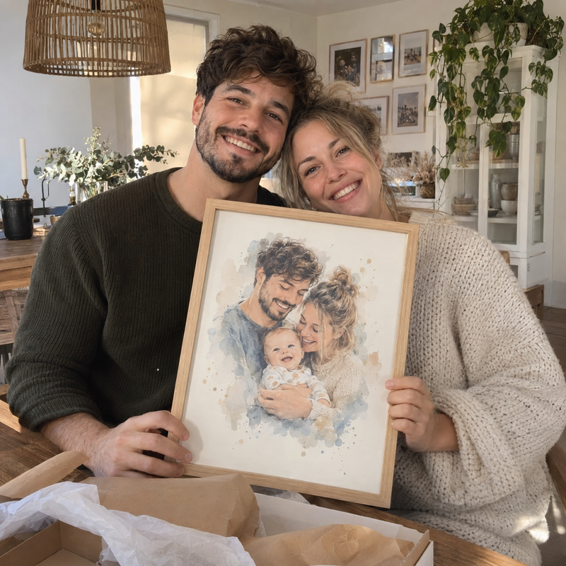Kundenfoto mit personalisiertem Poster