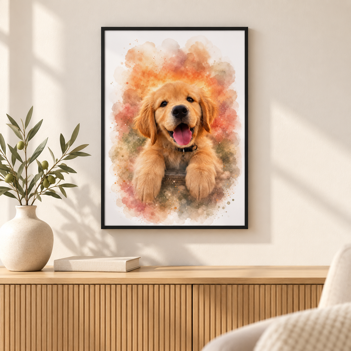 Hundeportrait Aquarell – personalisiert mit Foto