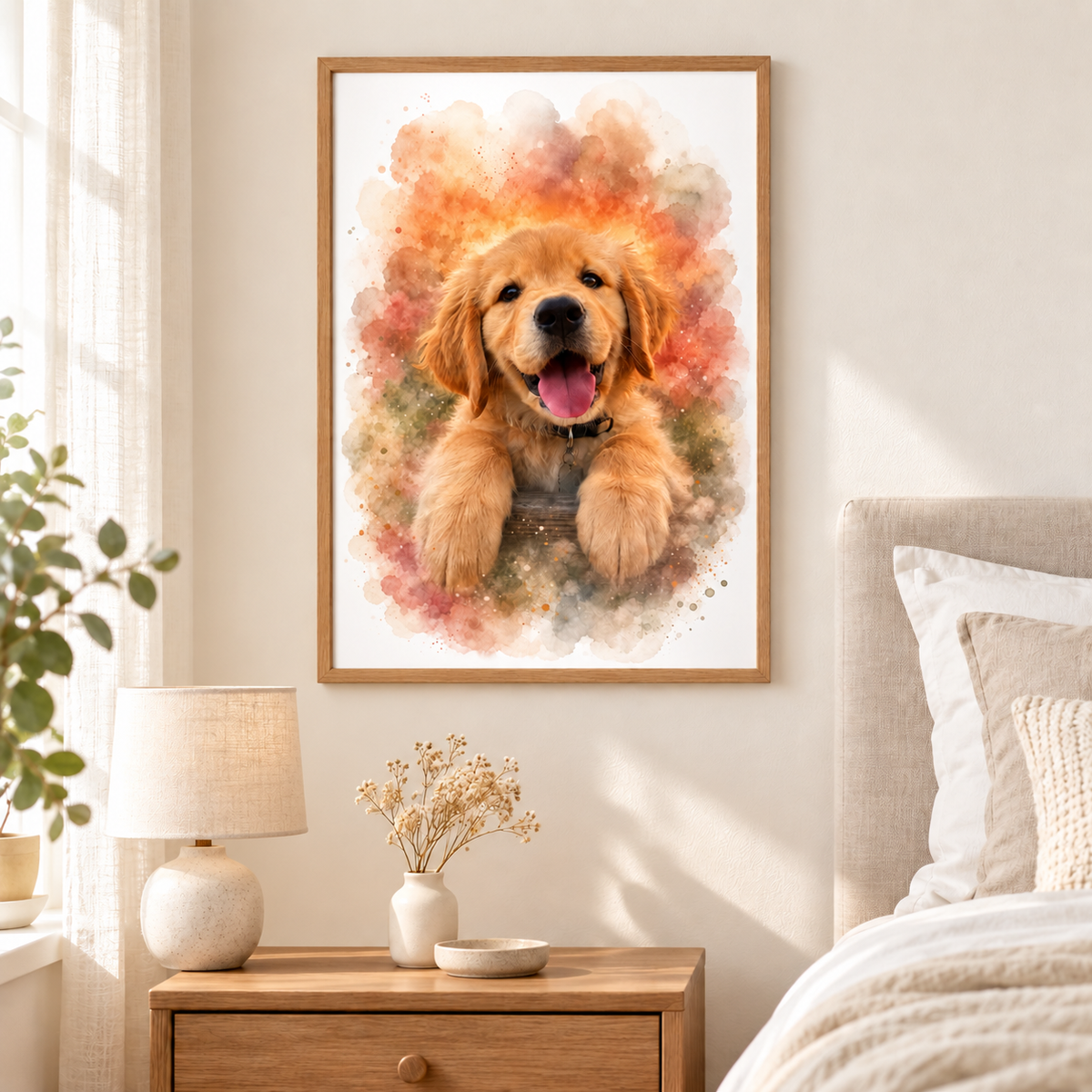 Hundeportrait Aquarell – personalisiert mit Foto