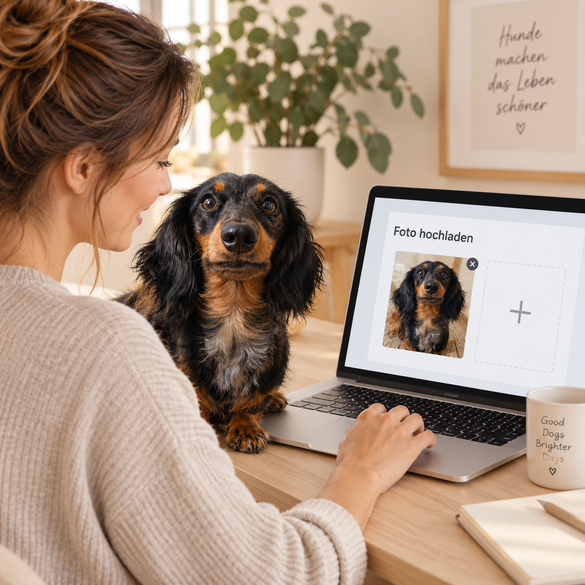 Hundefoto für das persönliche Poster hochladen