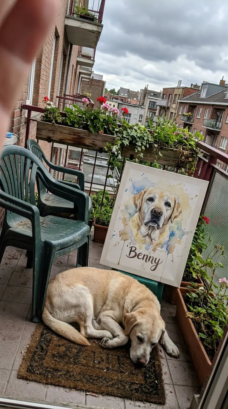 Kundenfoto mit personalisiertem Poster