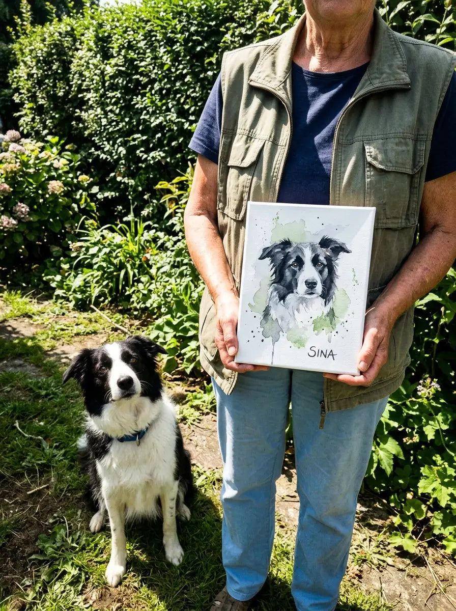 Kundenfoto mit personalisiertem Poster