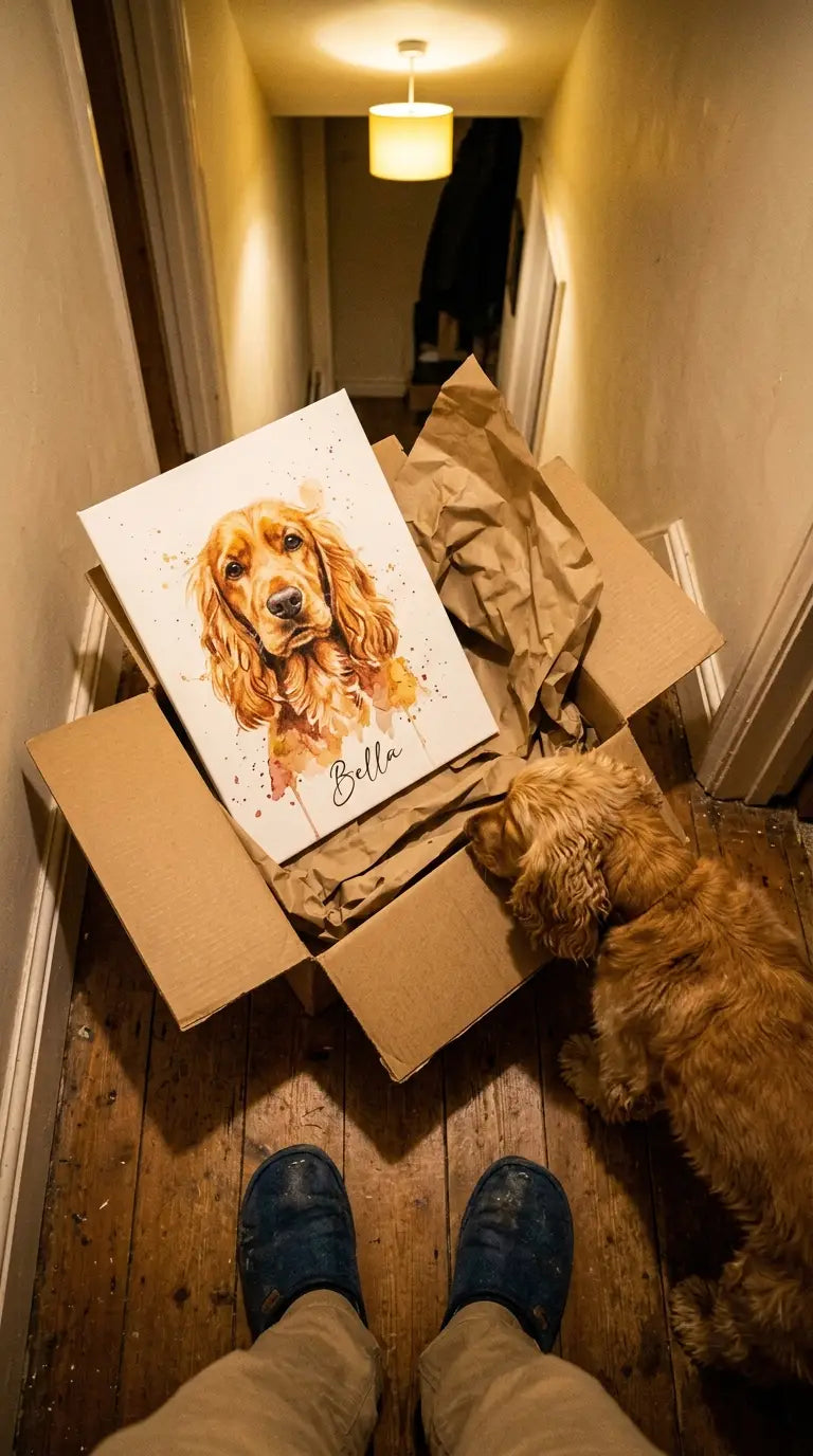 Kundenfoto mit personalisiertem Poster